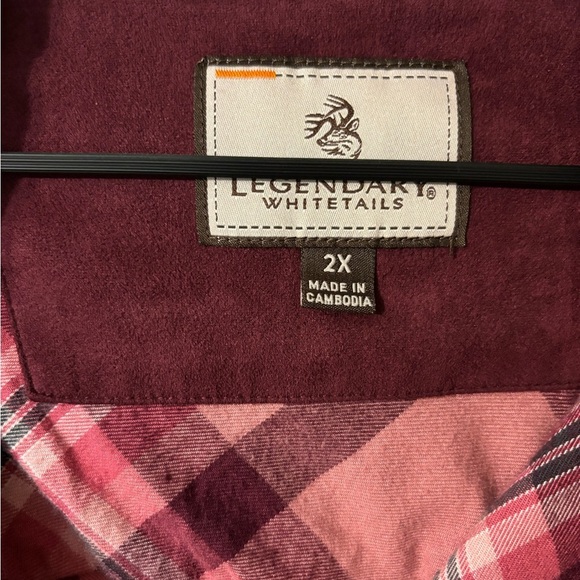 Legendary Whitetails Women’s Plaid Button Down Shirt in Red and Pink - Picture 2 of 4